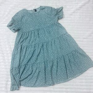 SHEIN Teal Polka Dot Mini Dress